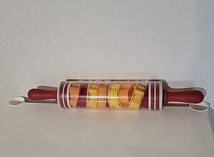 Roll & Store Rolling Pin with 9 Cookie Cutters Dishwasher Safe Complete Set